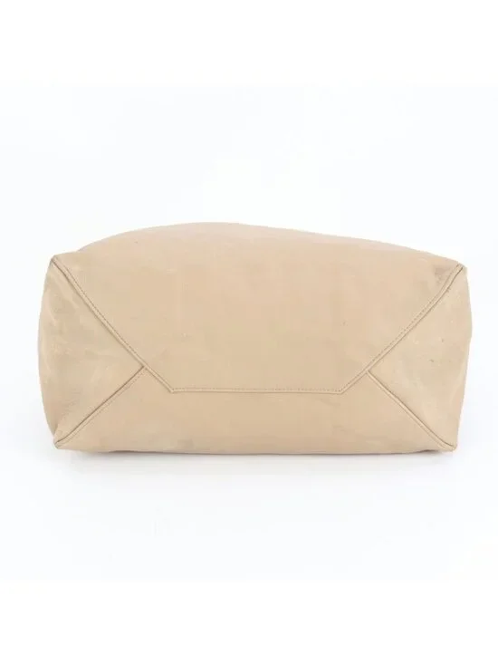 Celine Horizontal Cabas Leather Tote Beige Shoulder Hand Cem - Picture 5 of 9